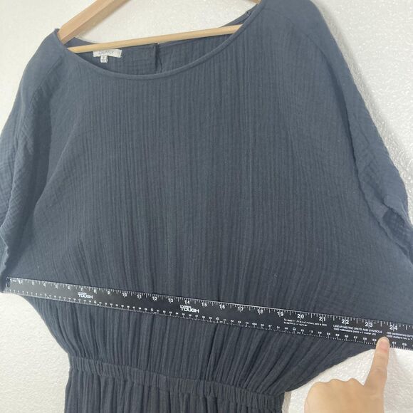 Z SUPPLY Jumpsuit Womens Medium Black Crinkle Gauze Elastic Waist ZP222233S - Picture 6 of 16